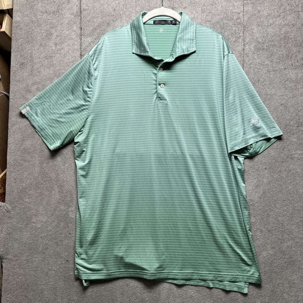 RLX Sport Ralph‎ Lauren Polo Mens XL Green Stripe Short Sleeve Performance Golf